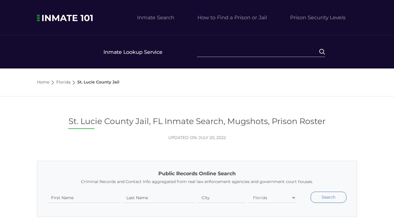 St. Lucie County Jail, FL Inmate Search, Mugshots, Prison ...